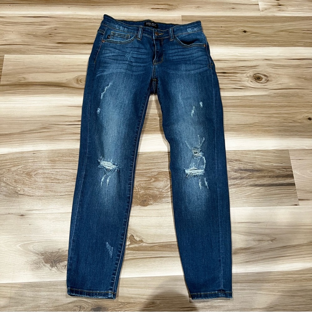 Judy Blue Relaxed Fit Distressed Dark Wash Jeans Women’s 29